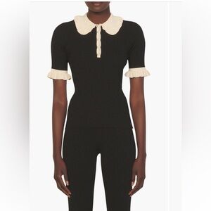 Sandro
Solange Ruffled Polo Sweater size 1 Small $235